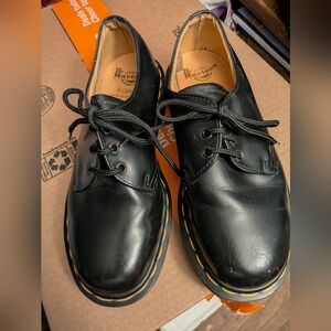 Dr. Martens Black Leather Kids Shoes